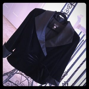 Satin and velvet formal blouse